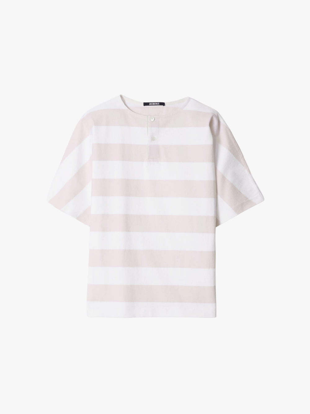 Jacquemus Le T-Shirt Marinière Print Vertical Stripes Kurzarm T-Shirt Rosa/Weiß Herren