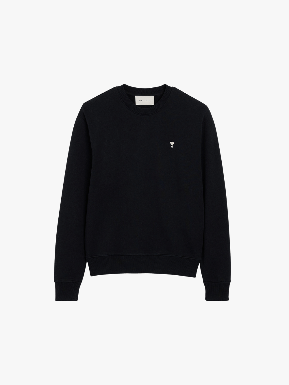 Black Cotton Sweatshirt with Ami de Coeur