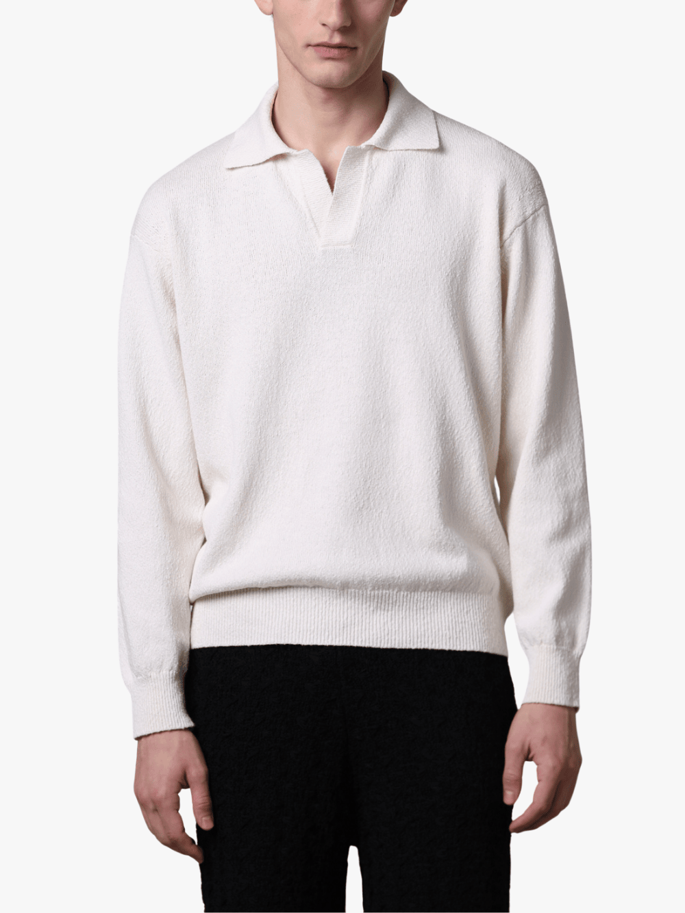 Roberto Collina Textured Knit Polo Shirt Blau Herren‑Polo