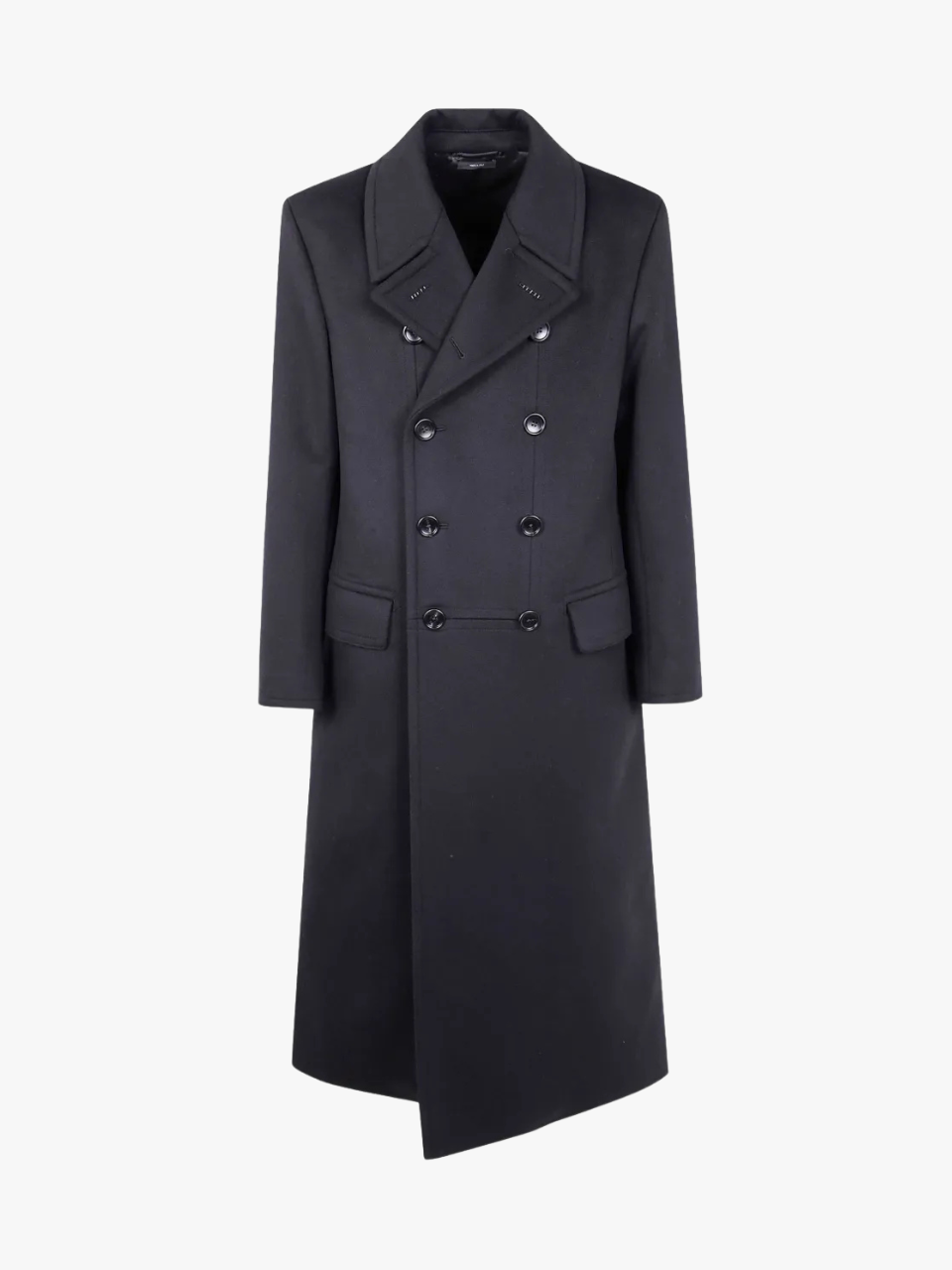 Tom Ford Zweireihiger Wollmantel Schwarz Herren