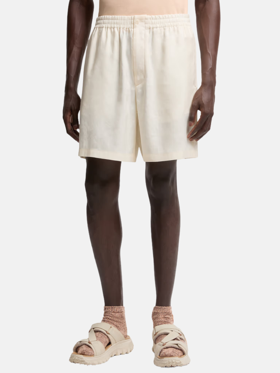 Moncler x Gilga Farm by Donald Glover Linen Blend Shorts Beige Men's