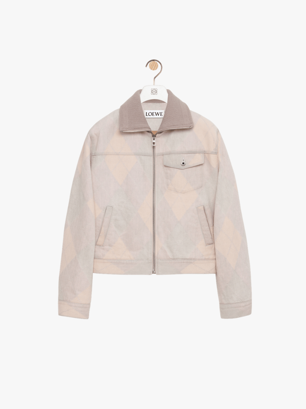 Loewe Zip‑Up Jacket in Denim Beige Herren