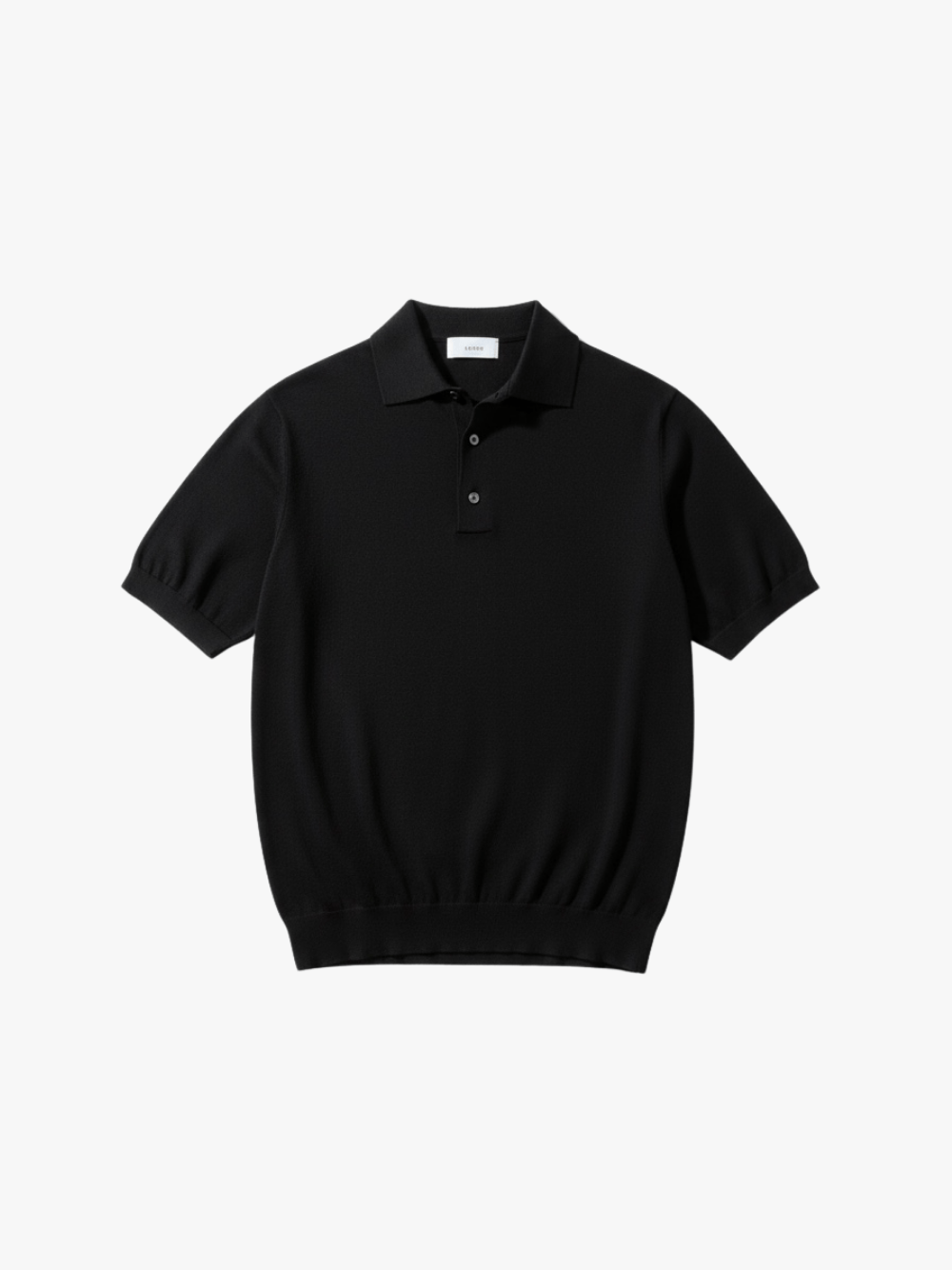 Lardini Strickpolo aus Baumwolle Schwarz Herren