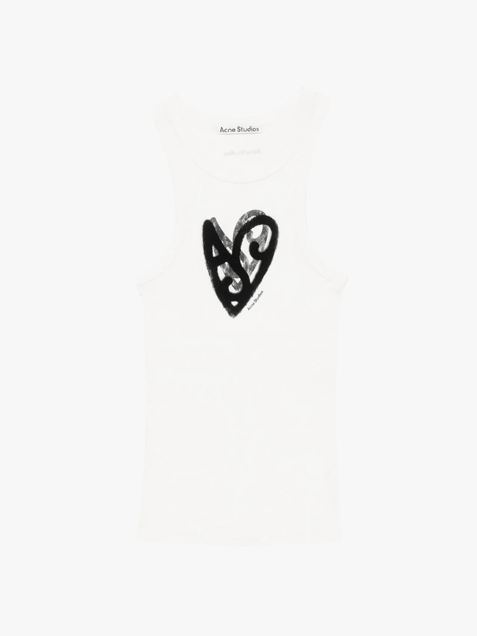 Acne Studios Oberteil mit Herz-Print Weiß Damen