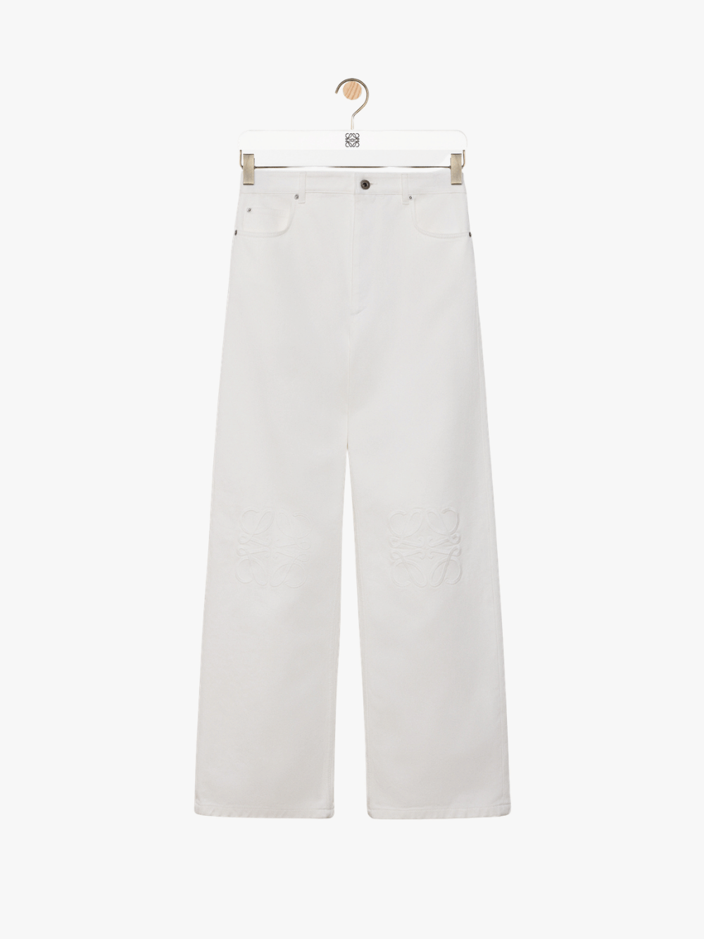 LOEWE Anagram Baggy Jeans aus Denim Weiß Damen