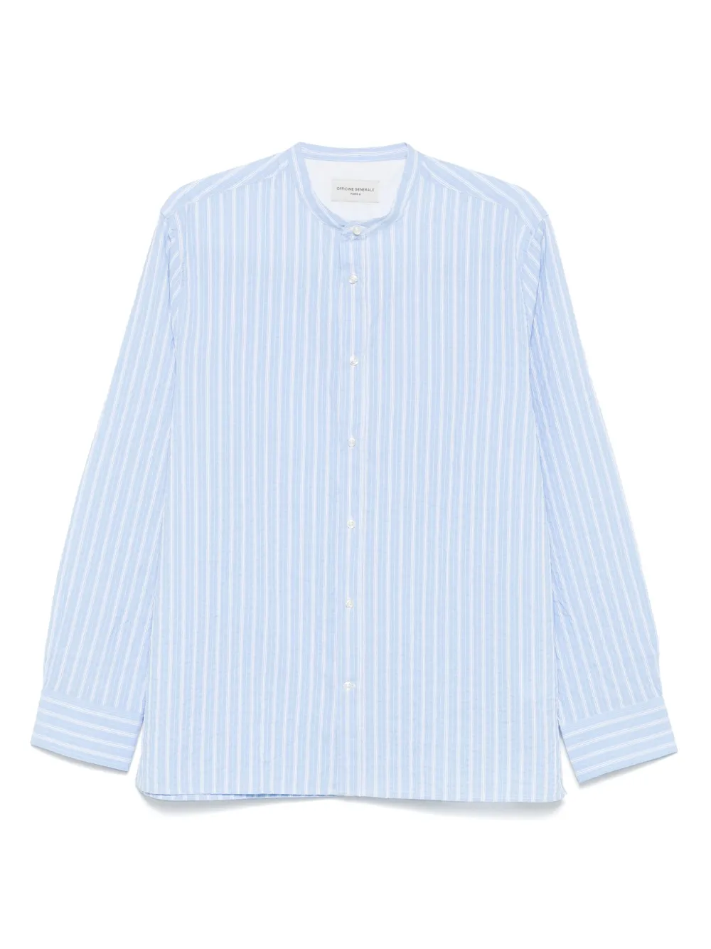 Officine Générale Striped Shirt Blue Men