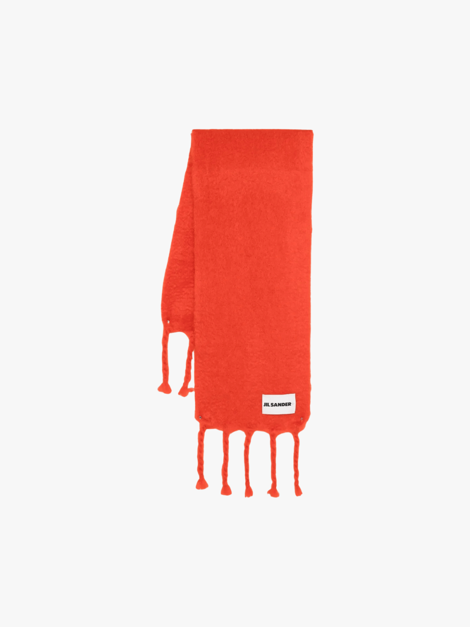 Jil Sander Mohairschal mit Fransen Rot Damen