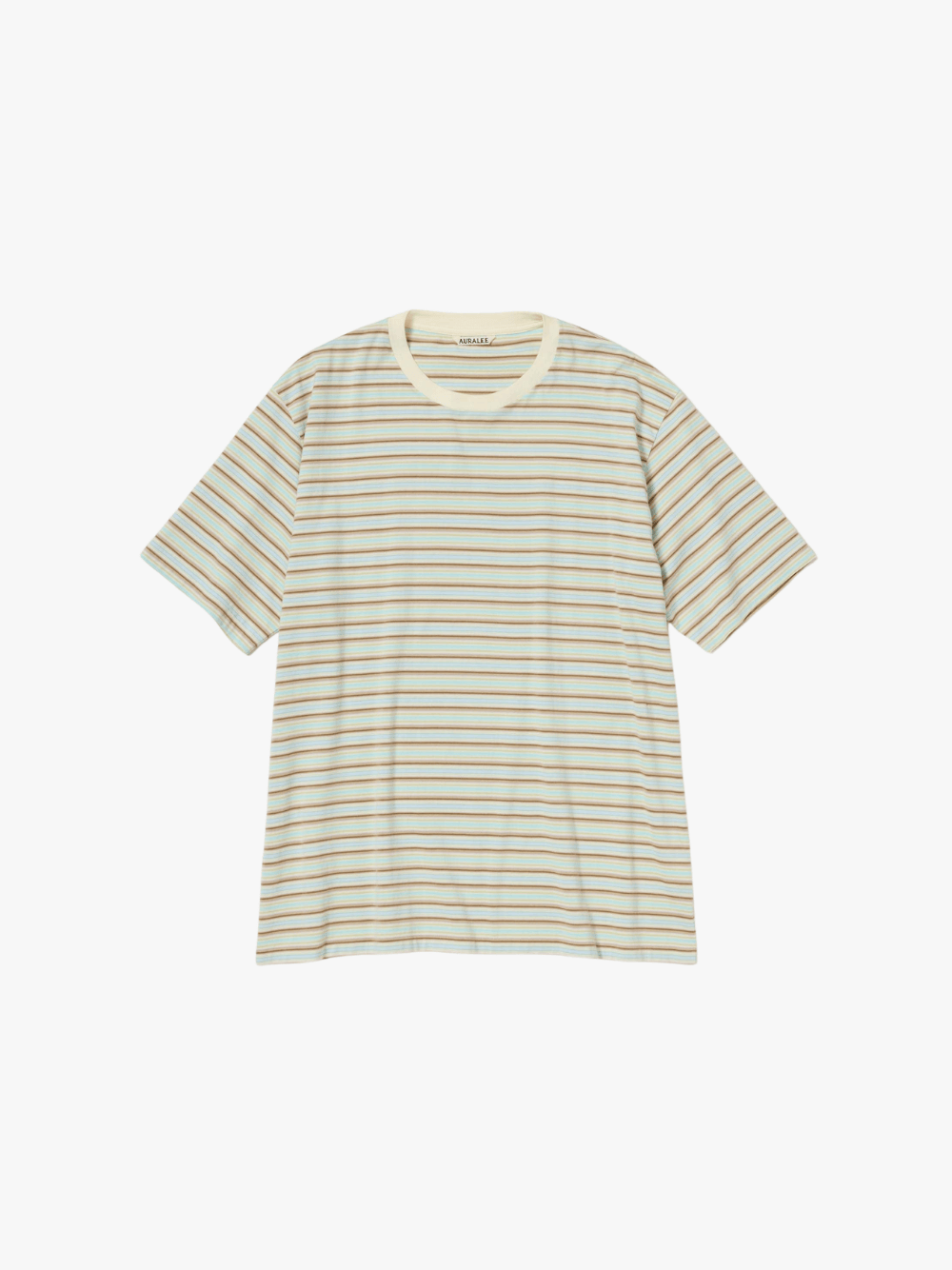 Auralee Fade Mint Stripe T‑Shirt Stripe Herren