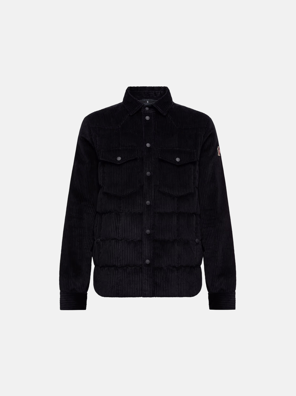Moncler Grenoble Gelt Cord Daunen Hemdjacke Schwarz Herren
