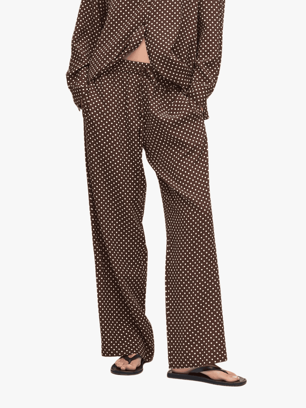 Matteau Drawstring Trouser Polka Dot Chocolate Damen
