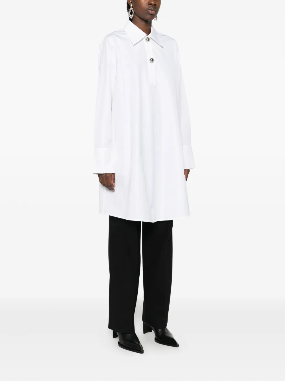 Jil Sander Paga Hemdkleid Weiß Damen