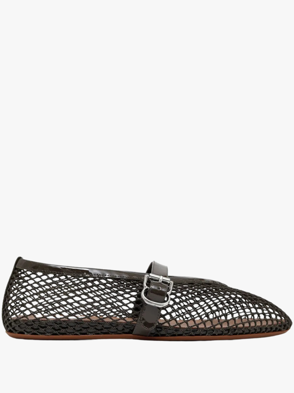 Alaia FLAT BALLERINAS IN NETIC FABRIC Khaki Women