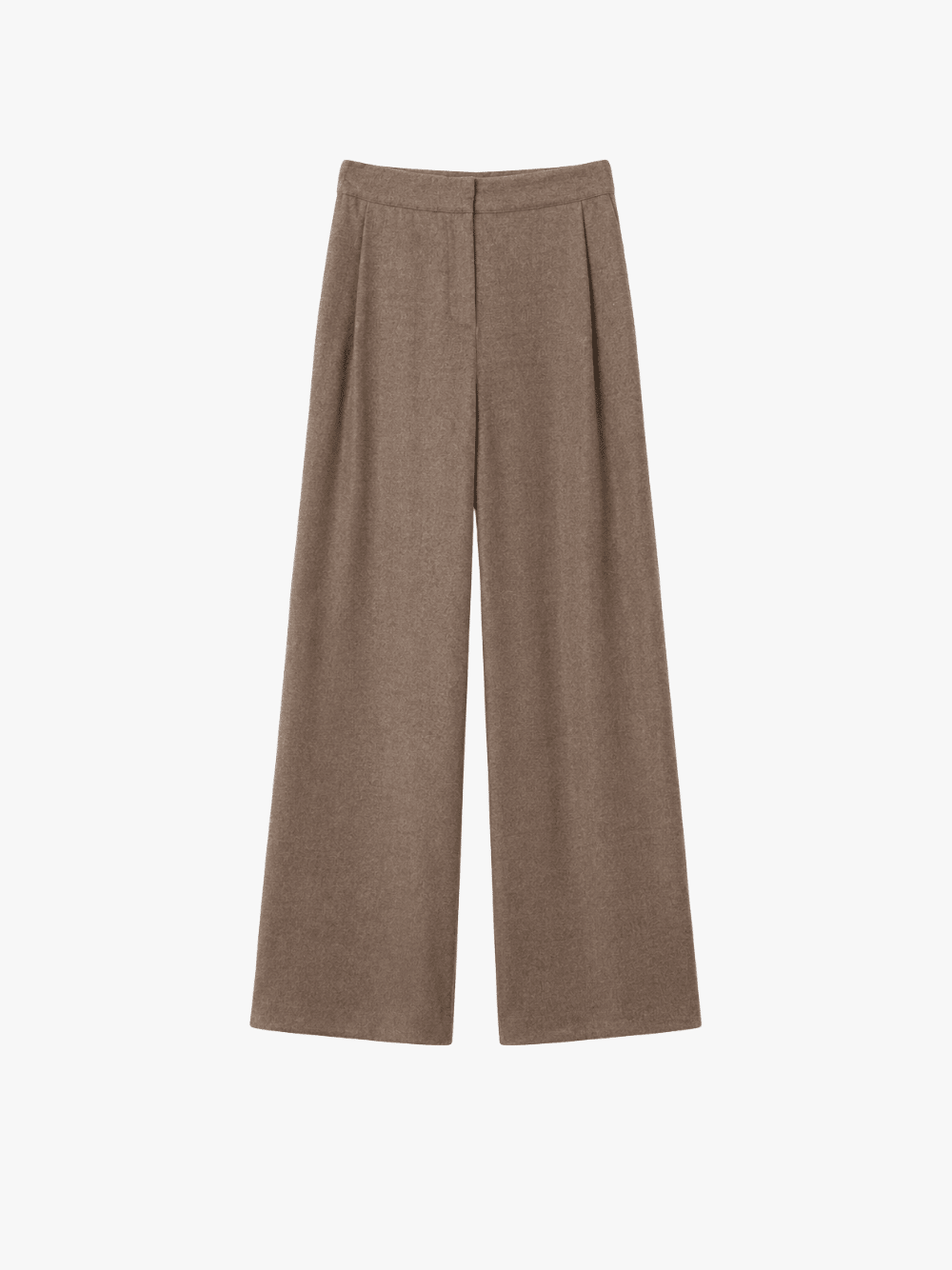 Dusan Full-Length Flannel Wool Pants, Dark Taupe