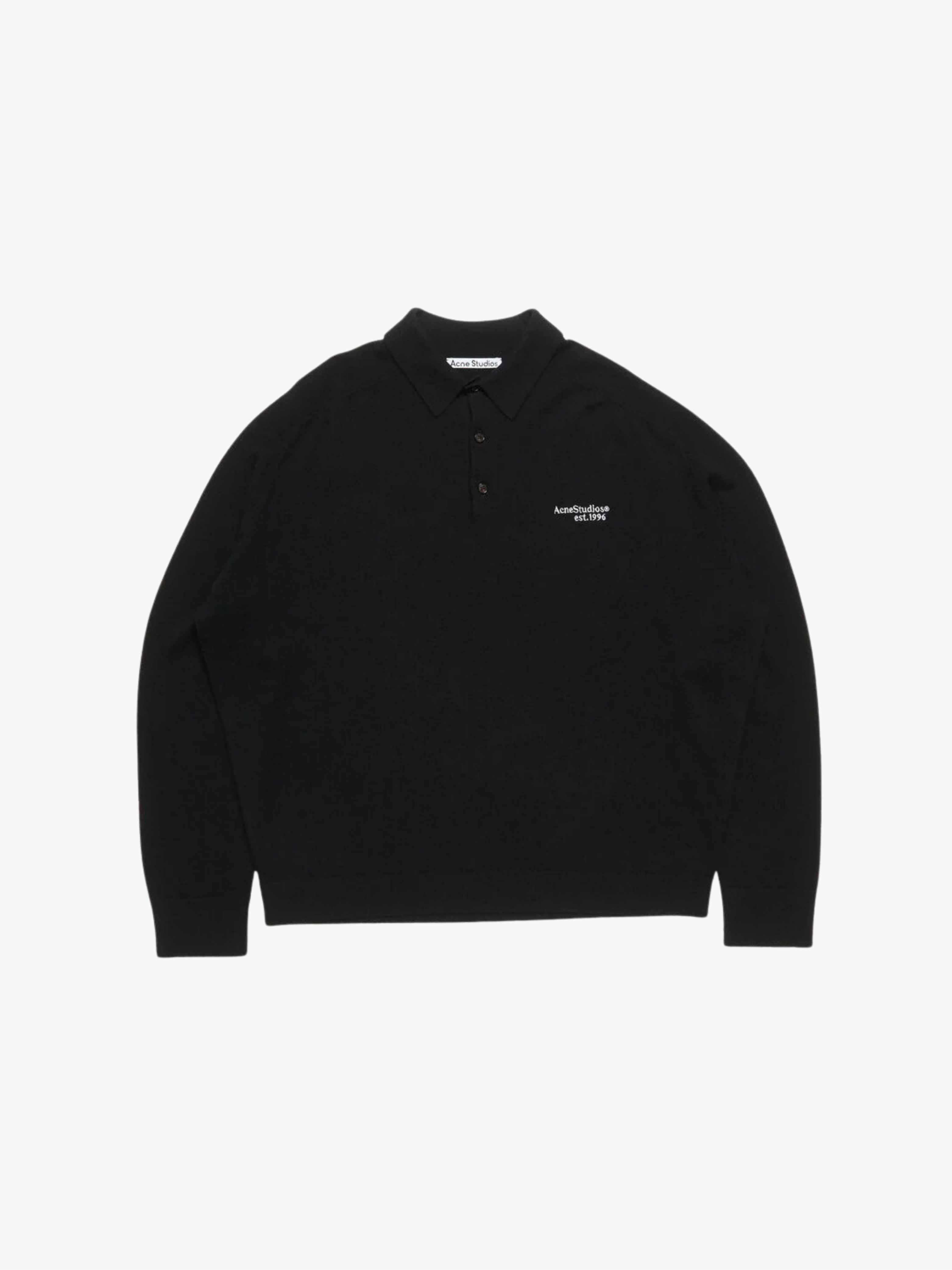 Acne Studios Wool Knit Polo Schwarz Herren