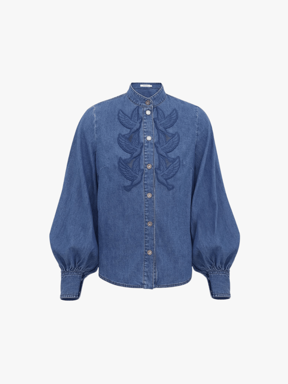 Zimmermann Denim Appliqué Shirt Bay Blue Women's