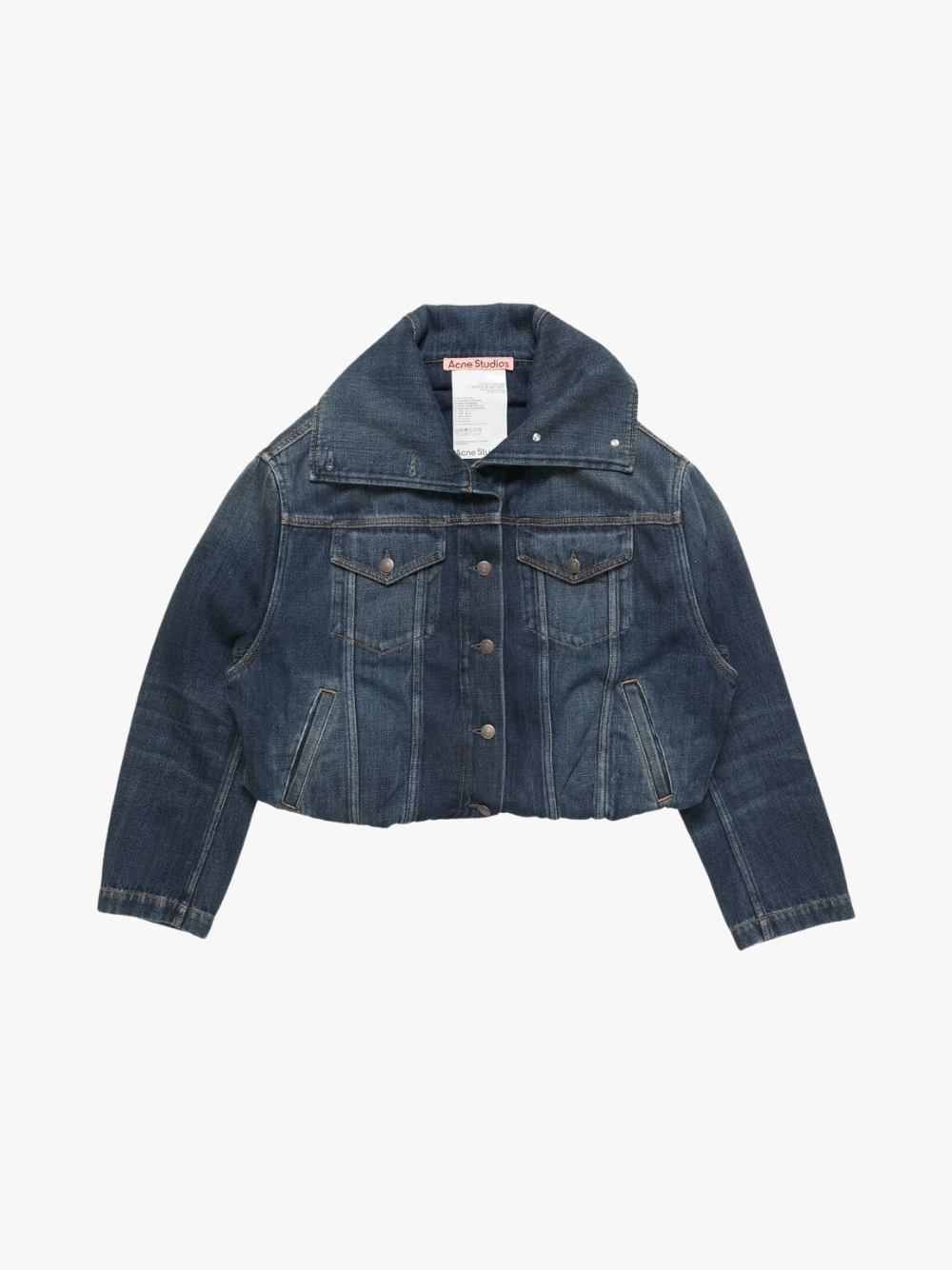 Acne Studios Cropped Denim Jacket Dark Blue Women