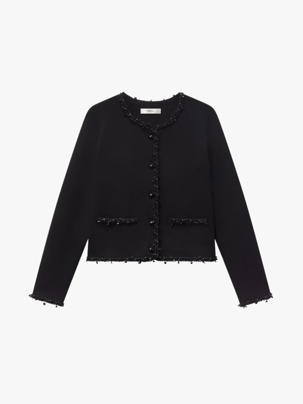 FRAME The Beaded Trim Jacket Schwarz Damen Jacke