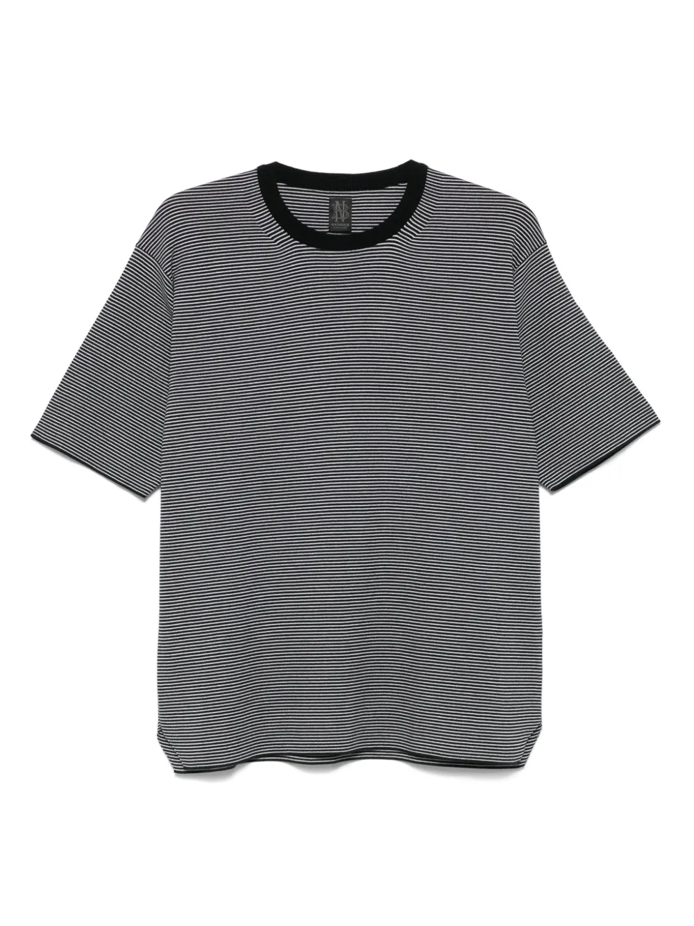 Batoner Japan gestreiftes T-Shirt Schwarz Männer