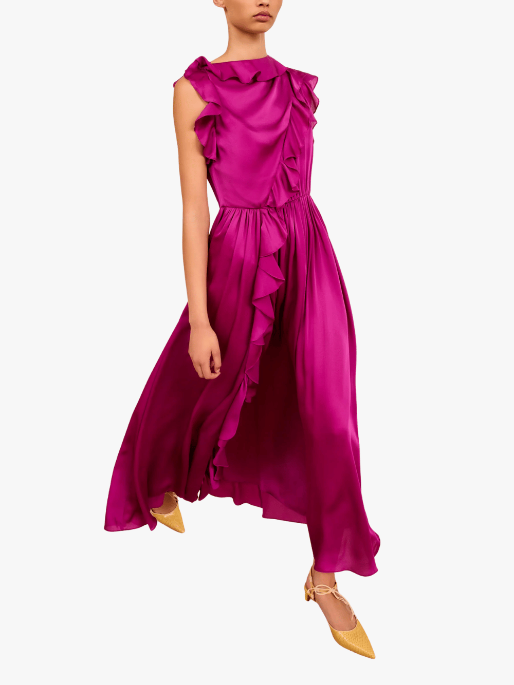 Ulla Johnson Saanvi Cascading Ruffles Dress Mulberry Damen