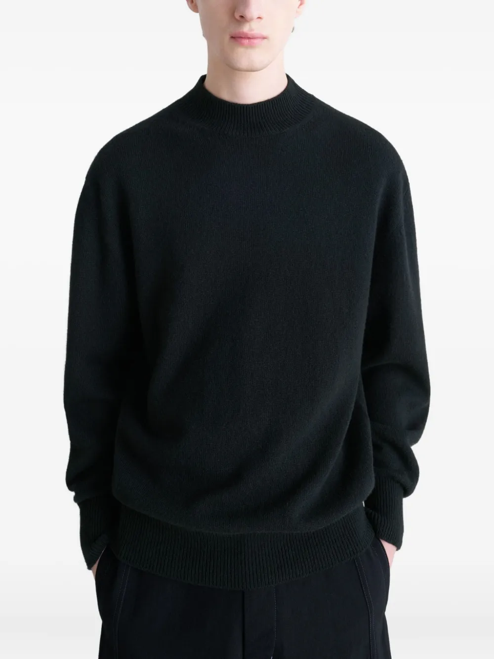 LEMAIRE Pullover mit Stehkragen Schwarz Herren