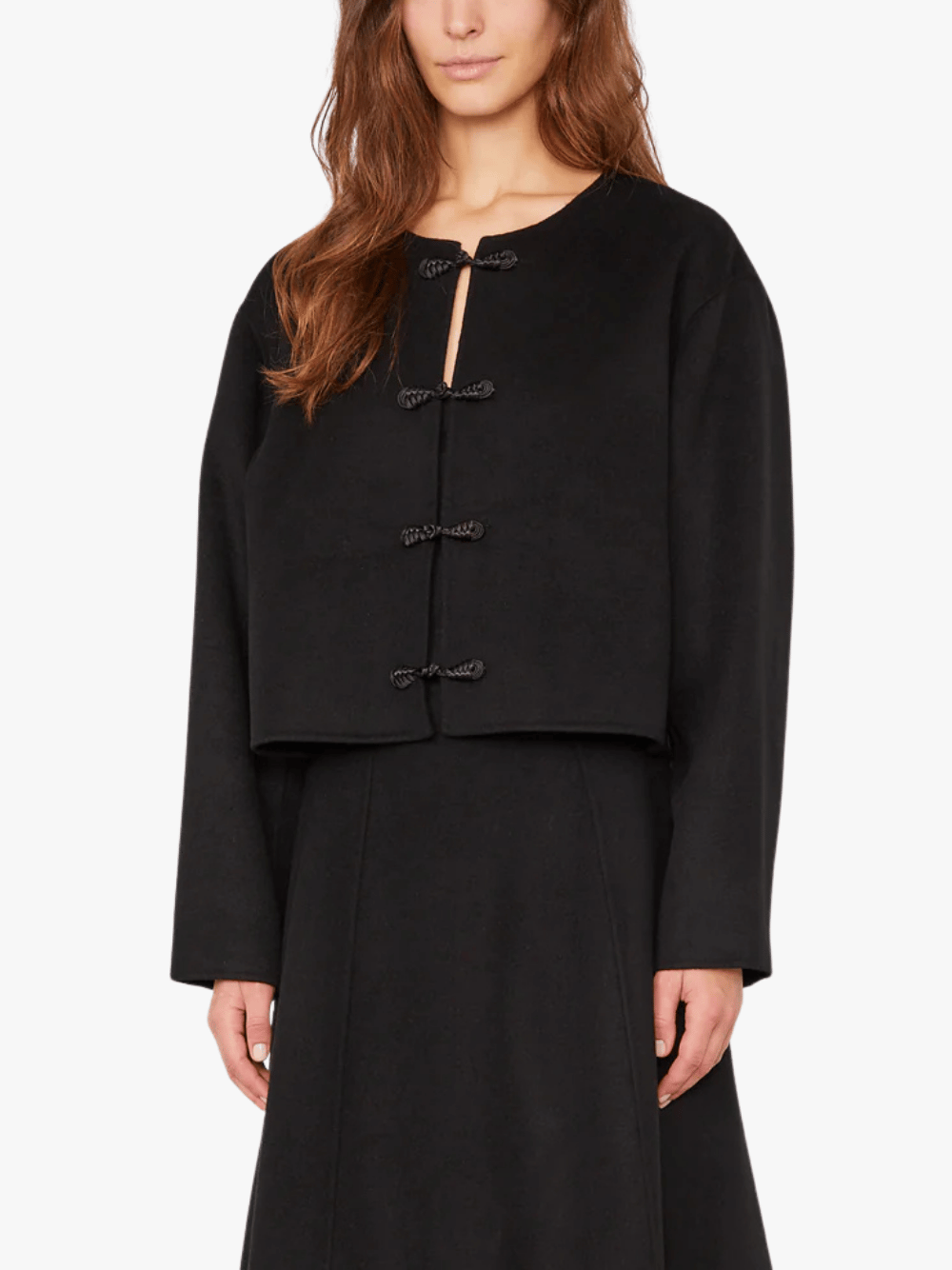 Officine Générale Joella Jacke aus doppelseitiger Wolle Schwarz Damen