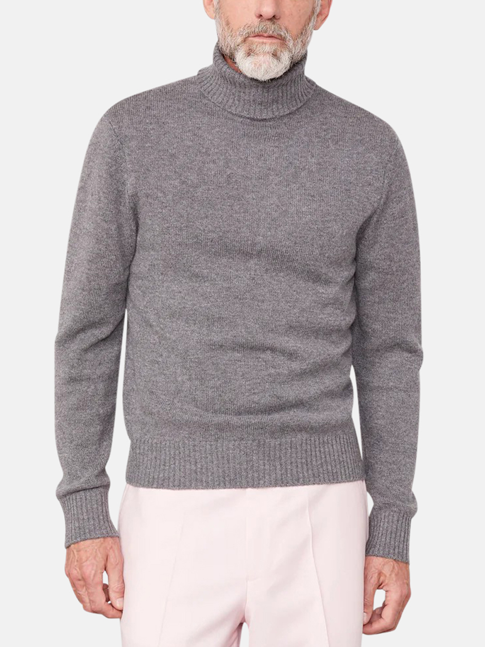 Officine Générale Mytneck Sweater Heather Wool/Cashmere Grau Herren