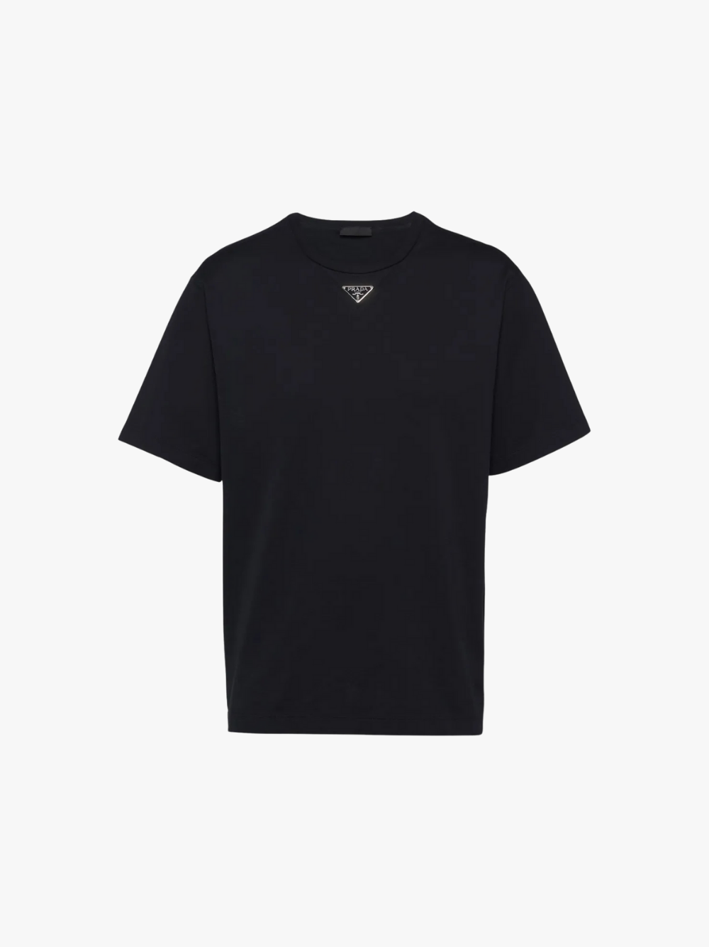 Prada T-Shirt mit Triangel-Logo Schwarz Herren