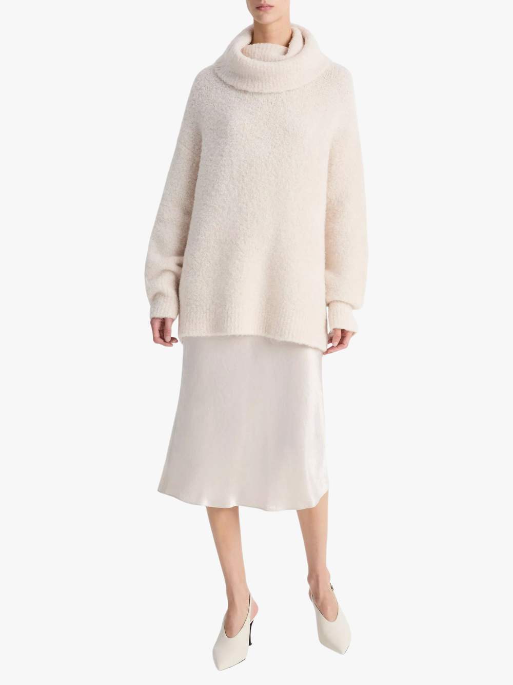 Vince Satin Satin‑Slip‑Skirt Champagne Women
