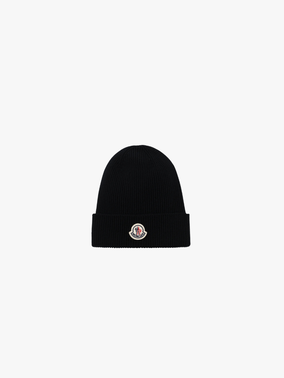 Moncler Strickmütze mit Logo-Stickerei Schwarz Herren