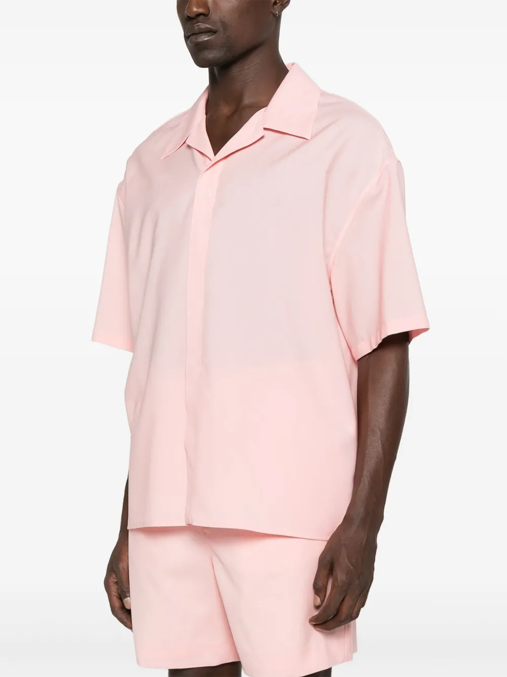 Loewe Kurzärmeliges Hemd aus Wolle Rosa Herren Loewe Kurzärmeliges Hemd aus Wolle Rosa Herren