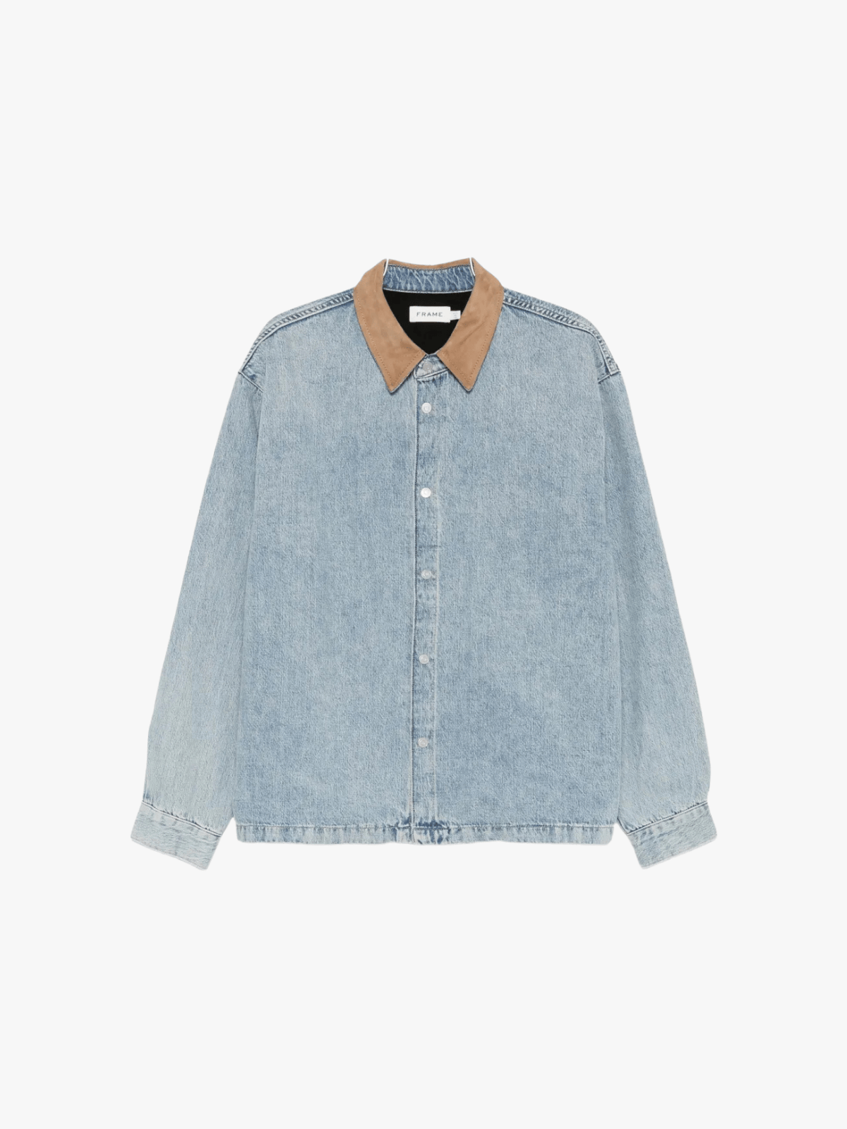 Frame Jeansjacke mit Wildlederkragen Hellblau Herren