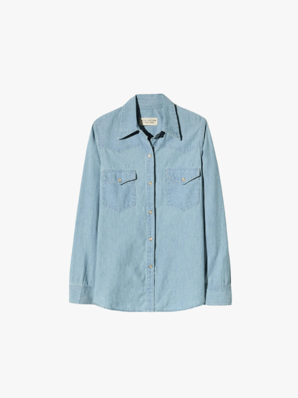 Nili Lotan Travis Chambray Shirt Indigo Chambray Hellblau Damen