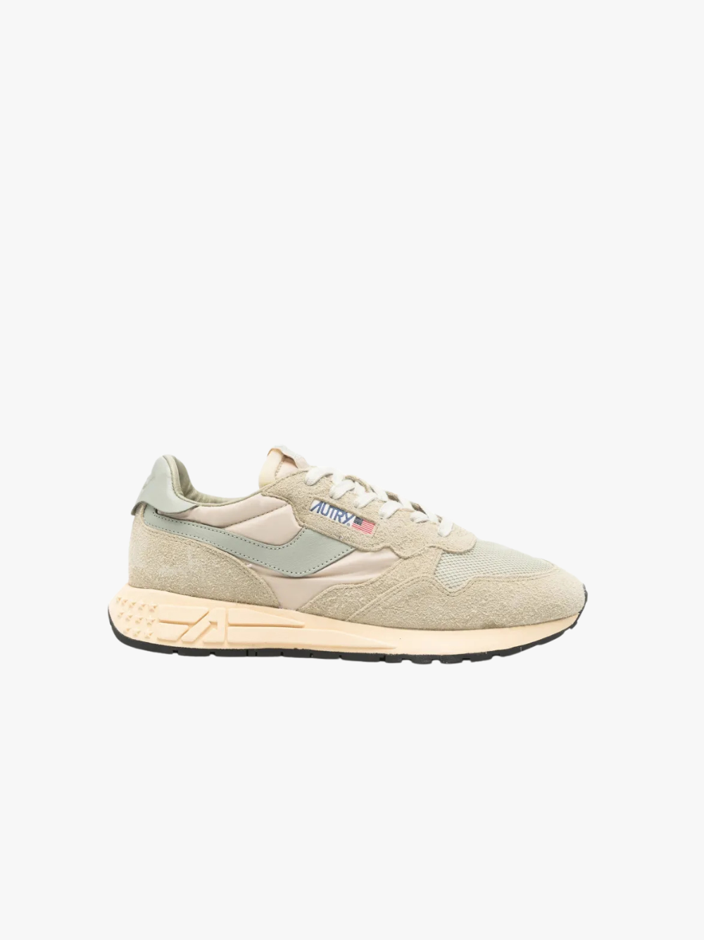 Autry Low-Top-Sneaker mit Einsätzen Beige/Grün Herren
