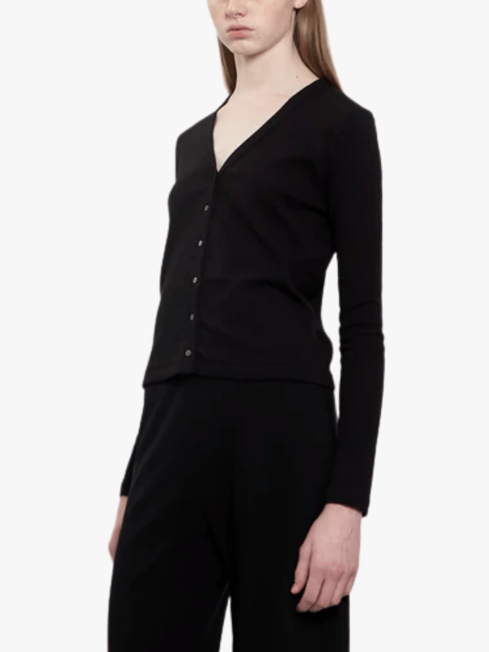 The Row Cresp Baumwolljersey Cardigan Schwarz Damen