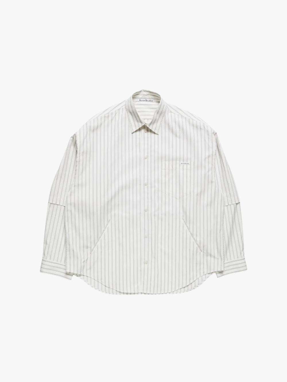 Acne Studios Double Sleeve Button-Up Off White/Grey Doppelärmeliges Hemd Herren