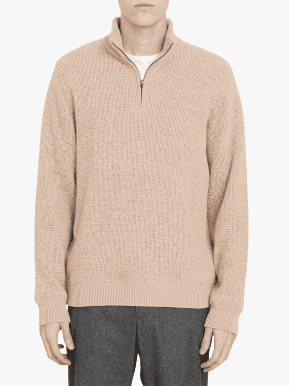 Vince Zip Pullover Beige Herren