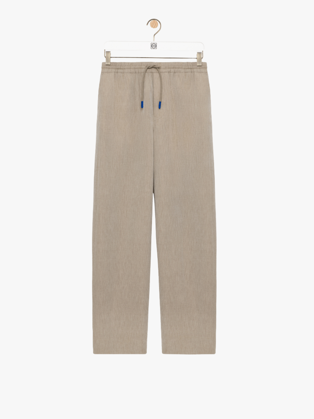 Loewe Drawstring Trousers in Wool and Cotton Beige Men