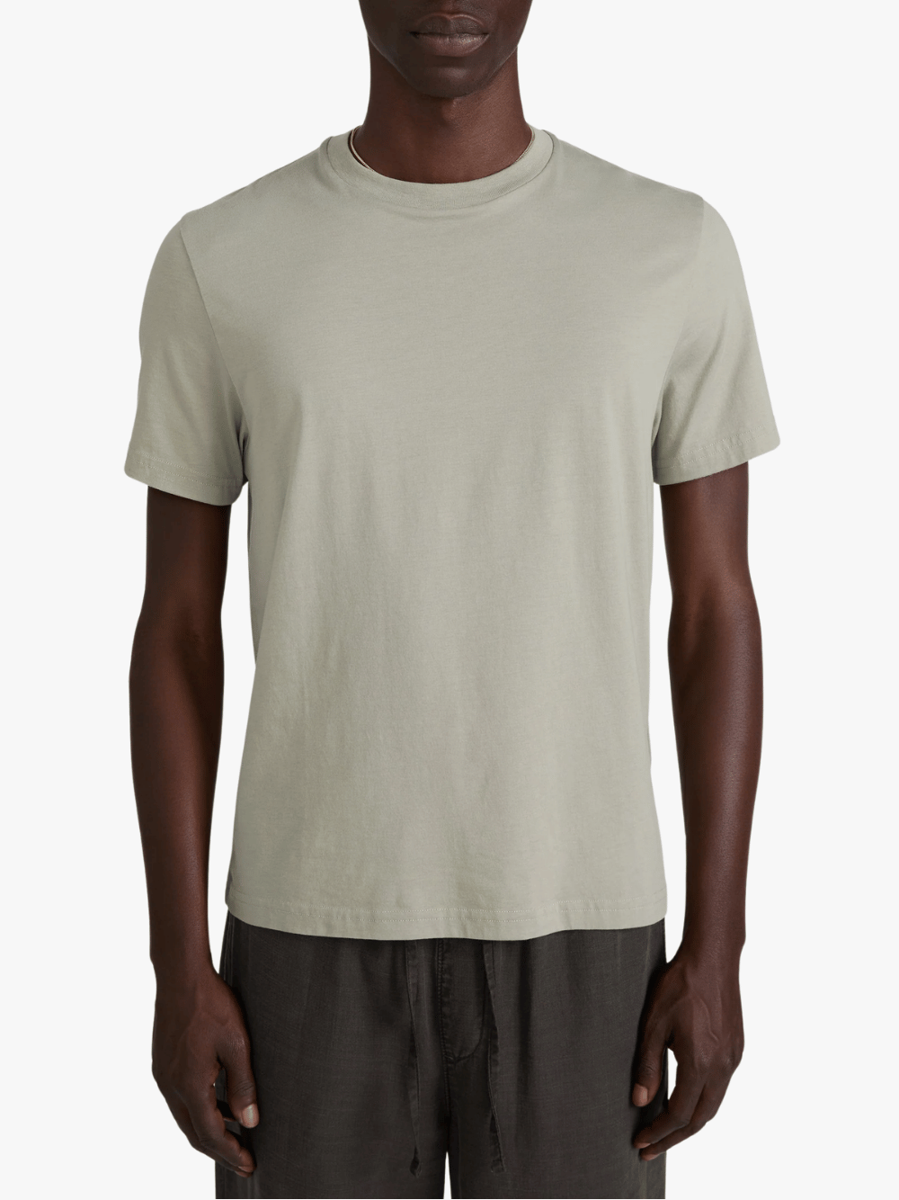 Frame Light Cotton Tee Oliv Herren