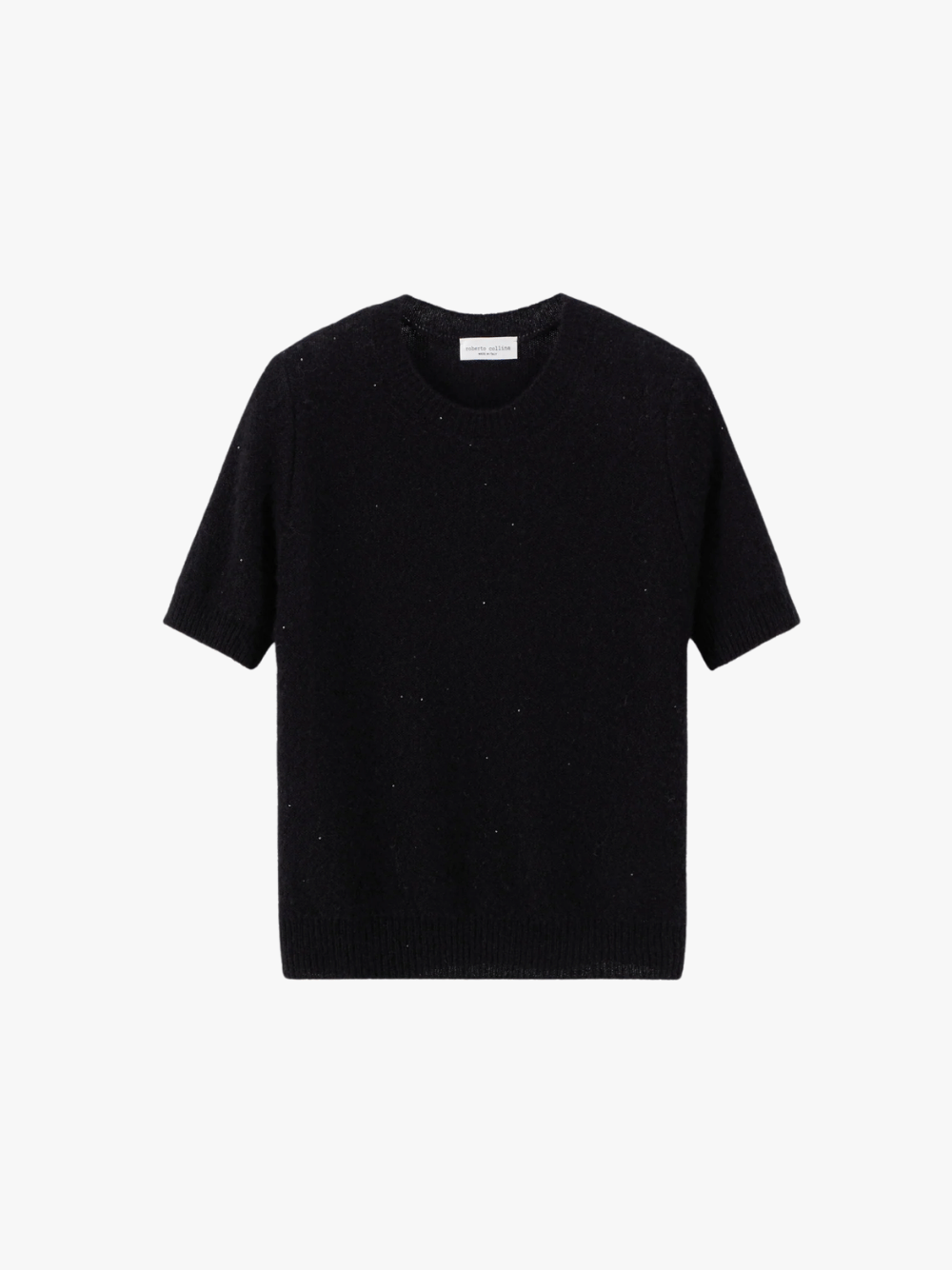 Roberto Collina Micro-sequin Knit T-shirt Black Women