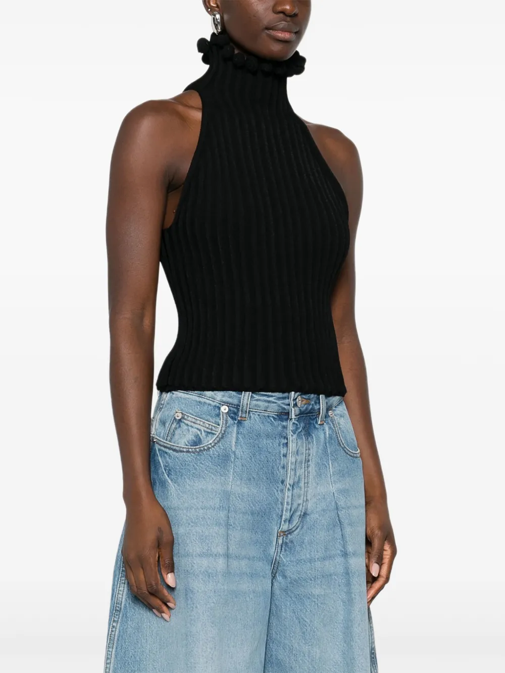 Alaïa Top mit Rüschen Schwarz Top Damen