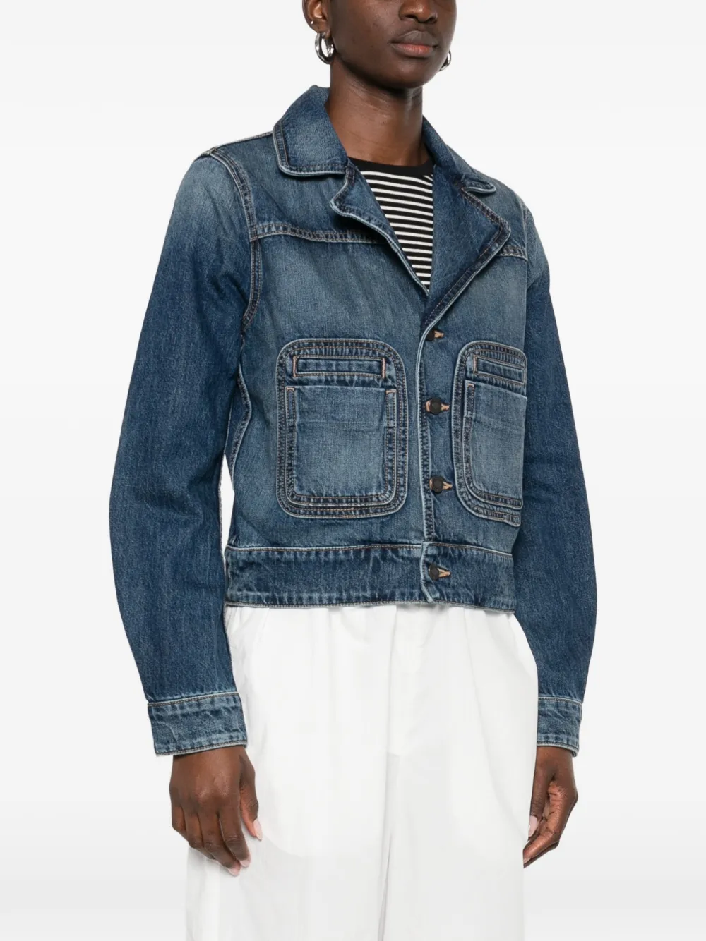 Nili Lotan Georgy denim jacket with patch pockets Blue Women