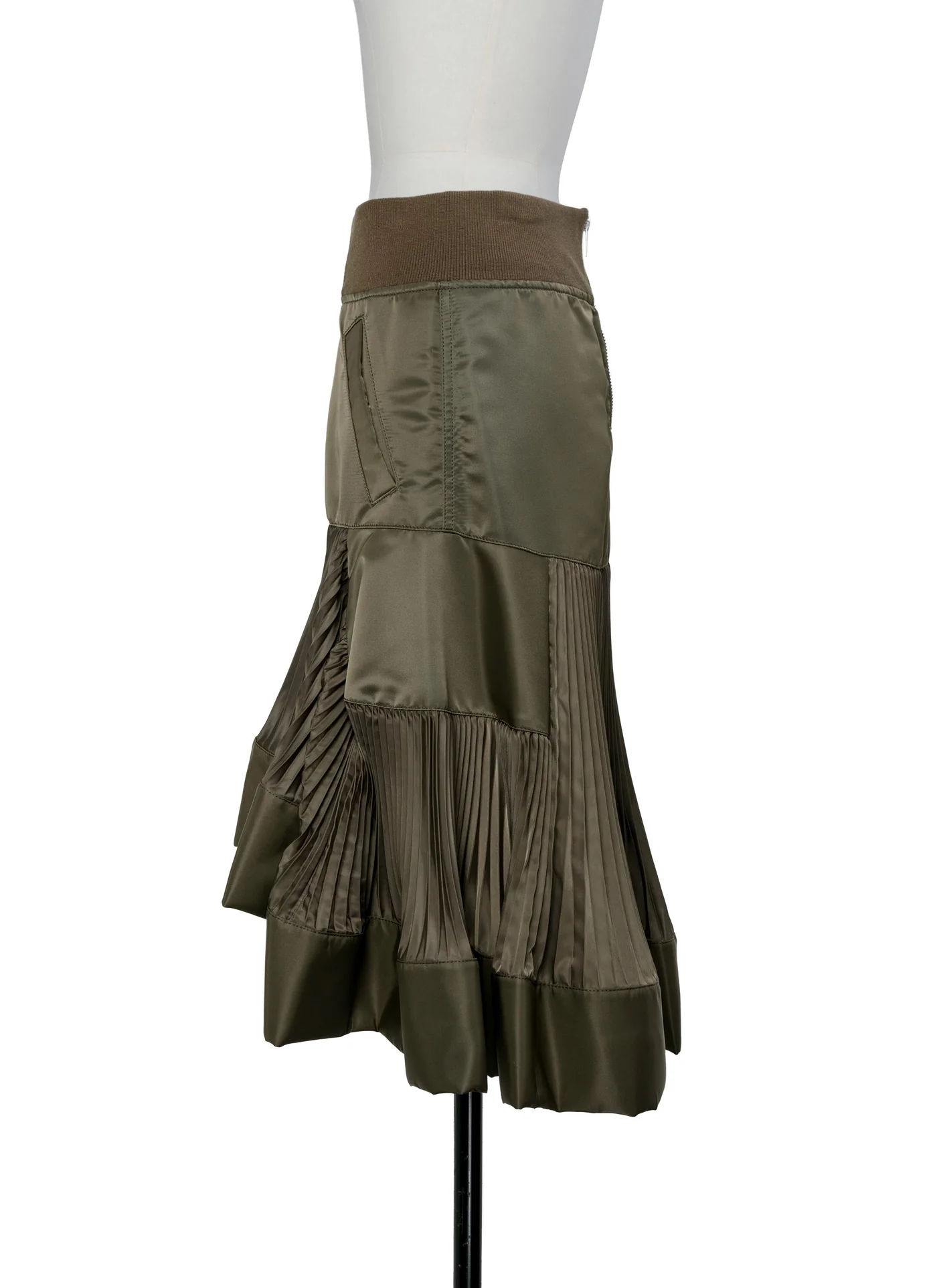 Sacai Nylon Twill Skirt D/KHAKI Midirock Damen