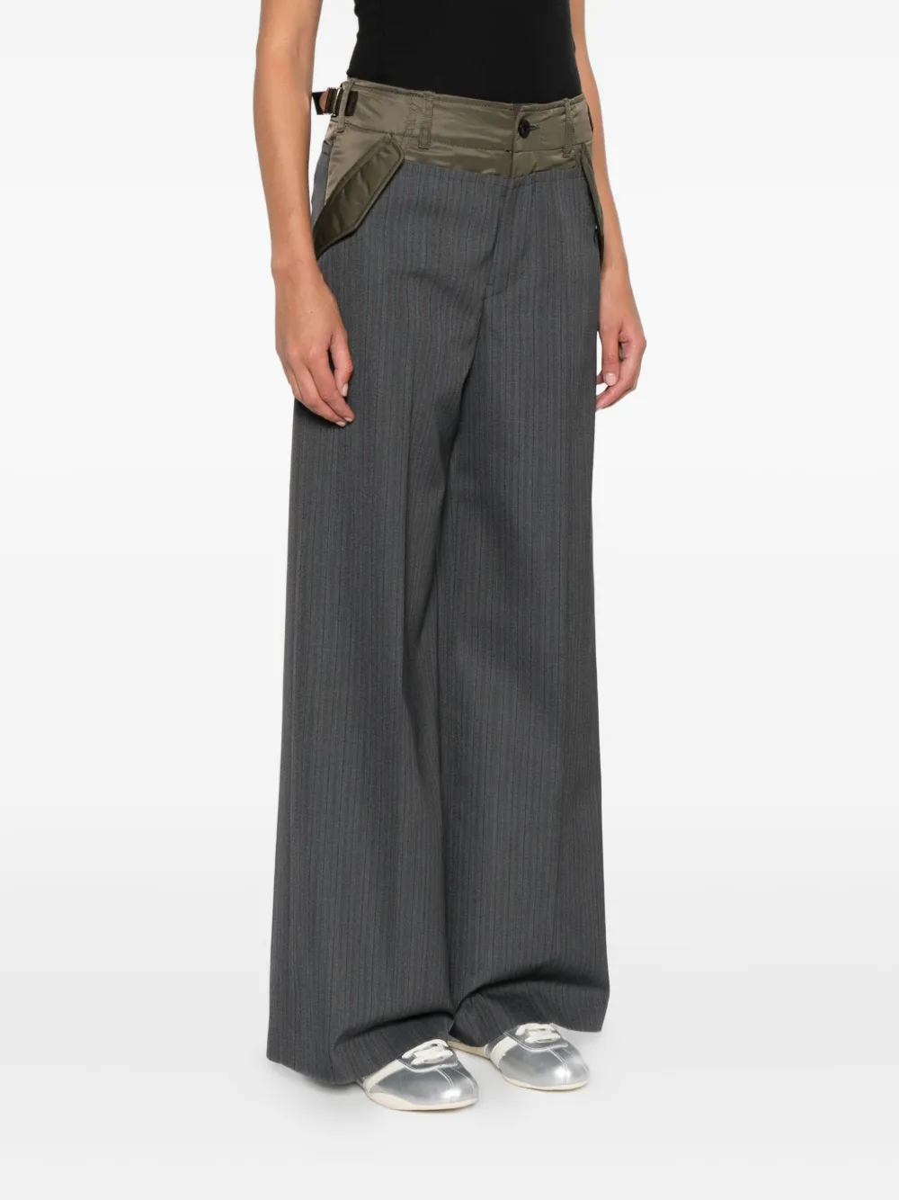 Sacai Pinstripe Pants Gray Women