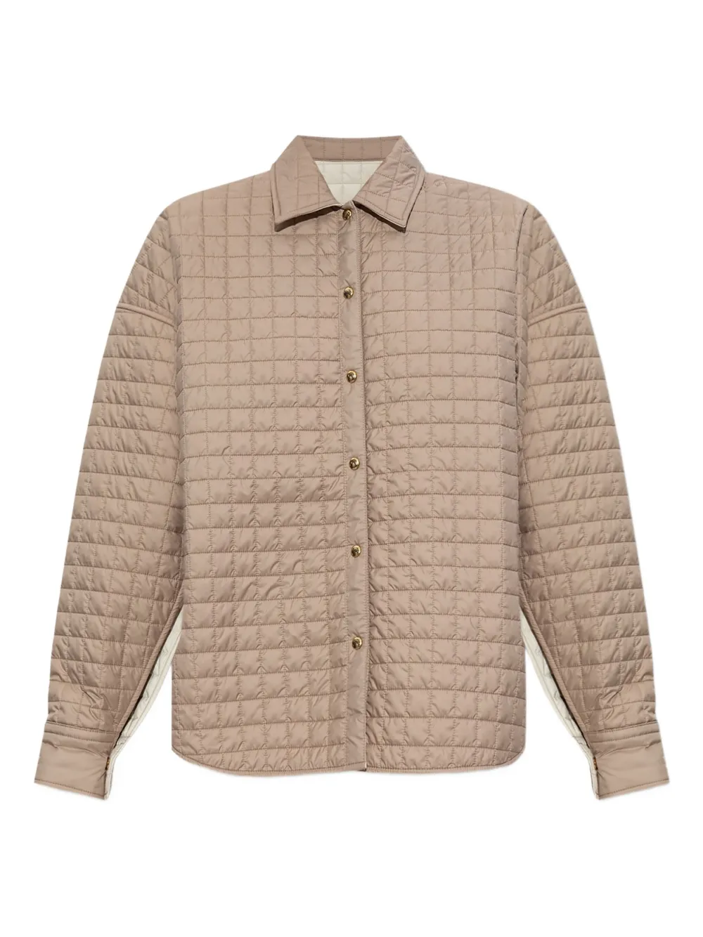 Moncler gesteppte Hemdjacke Beige Damen