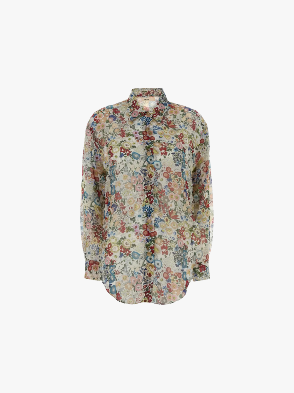 KHAITE Seidenhemd mit Blumenmuster Grün Damen