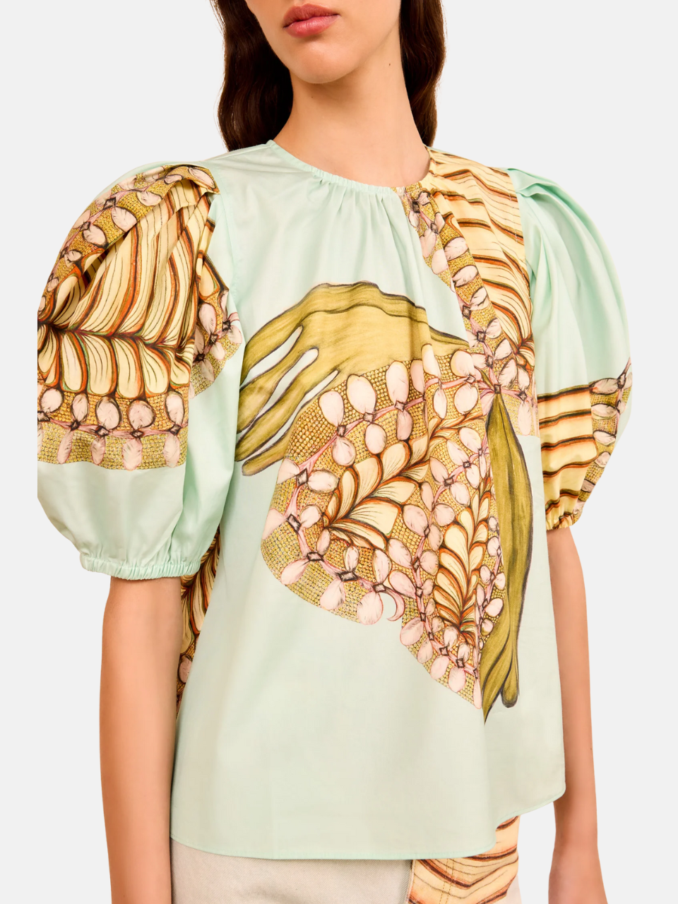 Ulla Johnson Ravena Puff Sleeve Top Water Blossoms Women