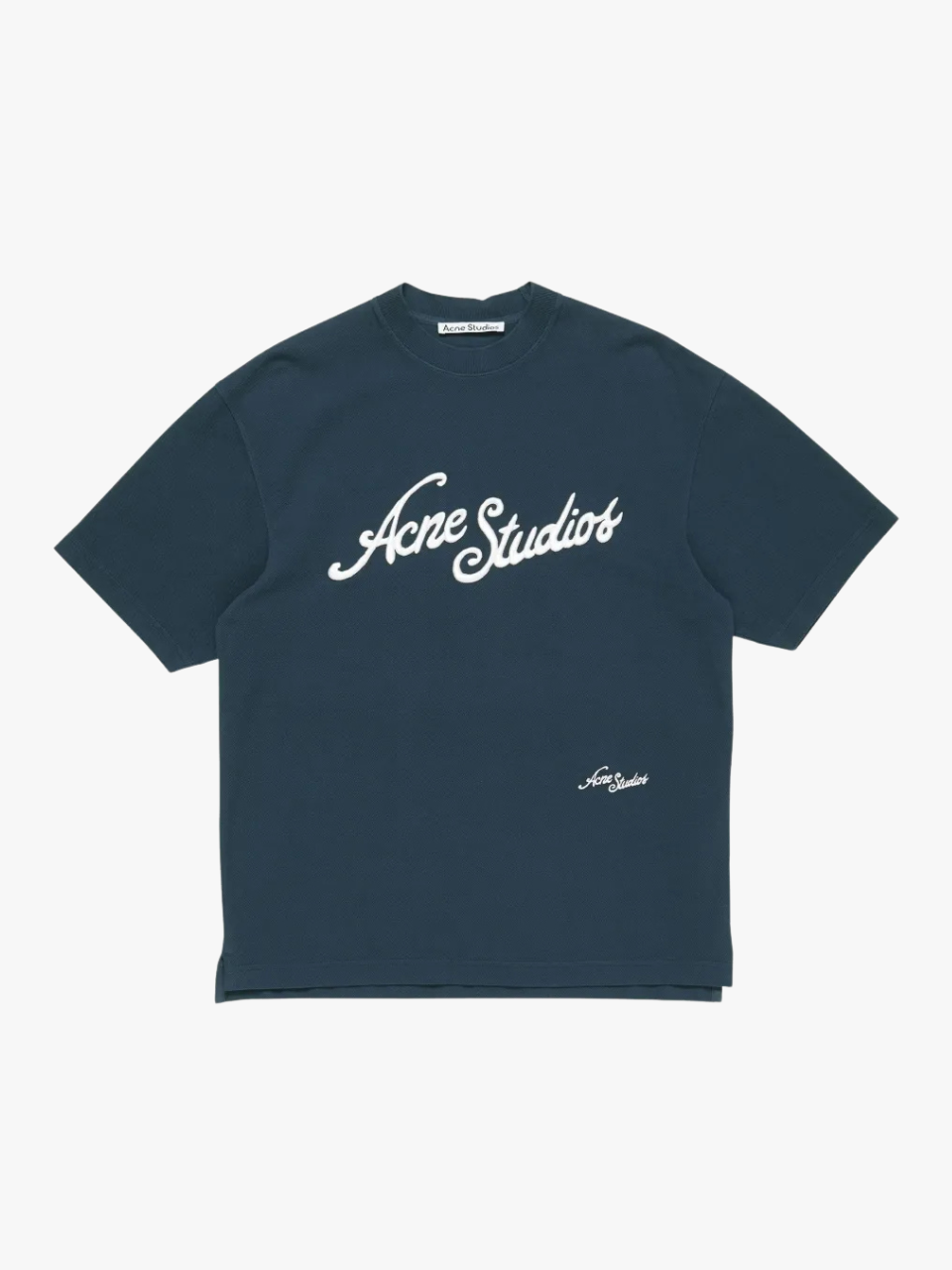 Acne Studio T-Shirt mit gesticktem Logo Blau Herren