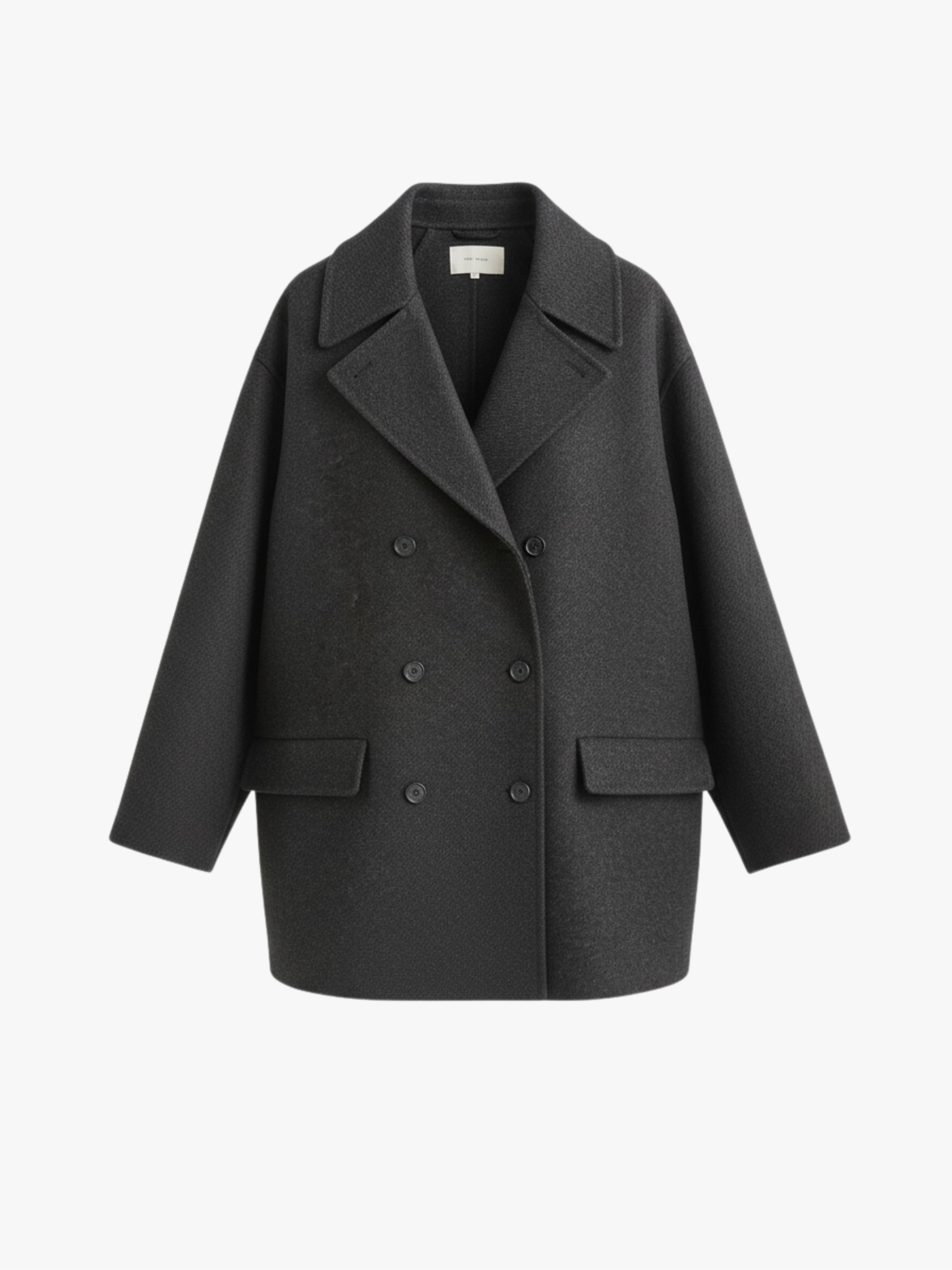 The Row Dunkelgrauer Zweireihiger Wollmantel Damen
