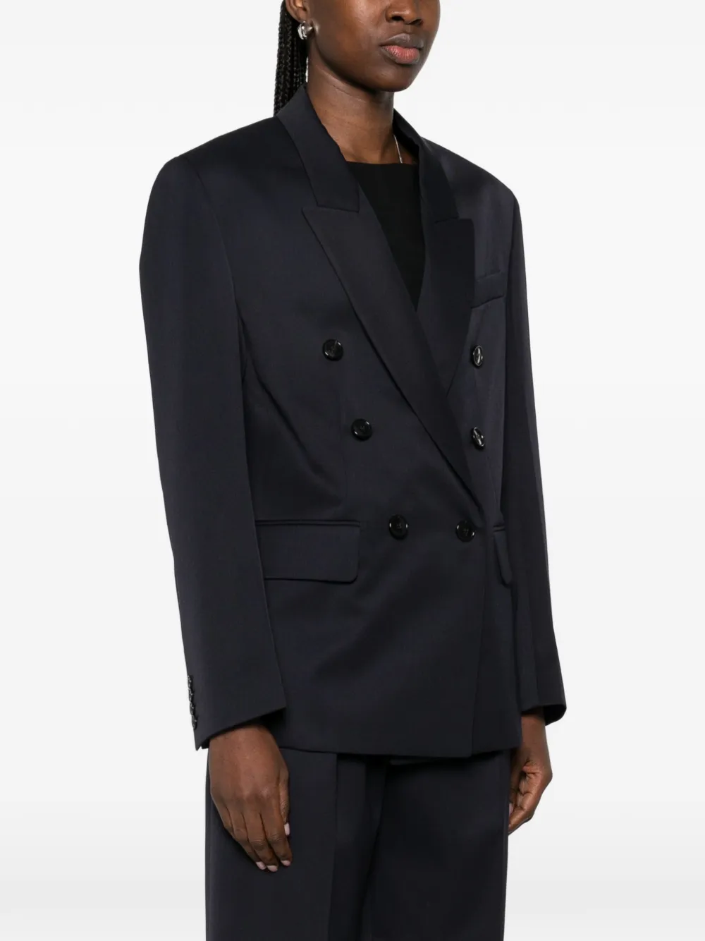 Victoria Beckham Zweireihige Maßjacke Navy Damen