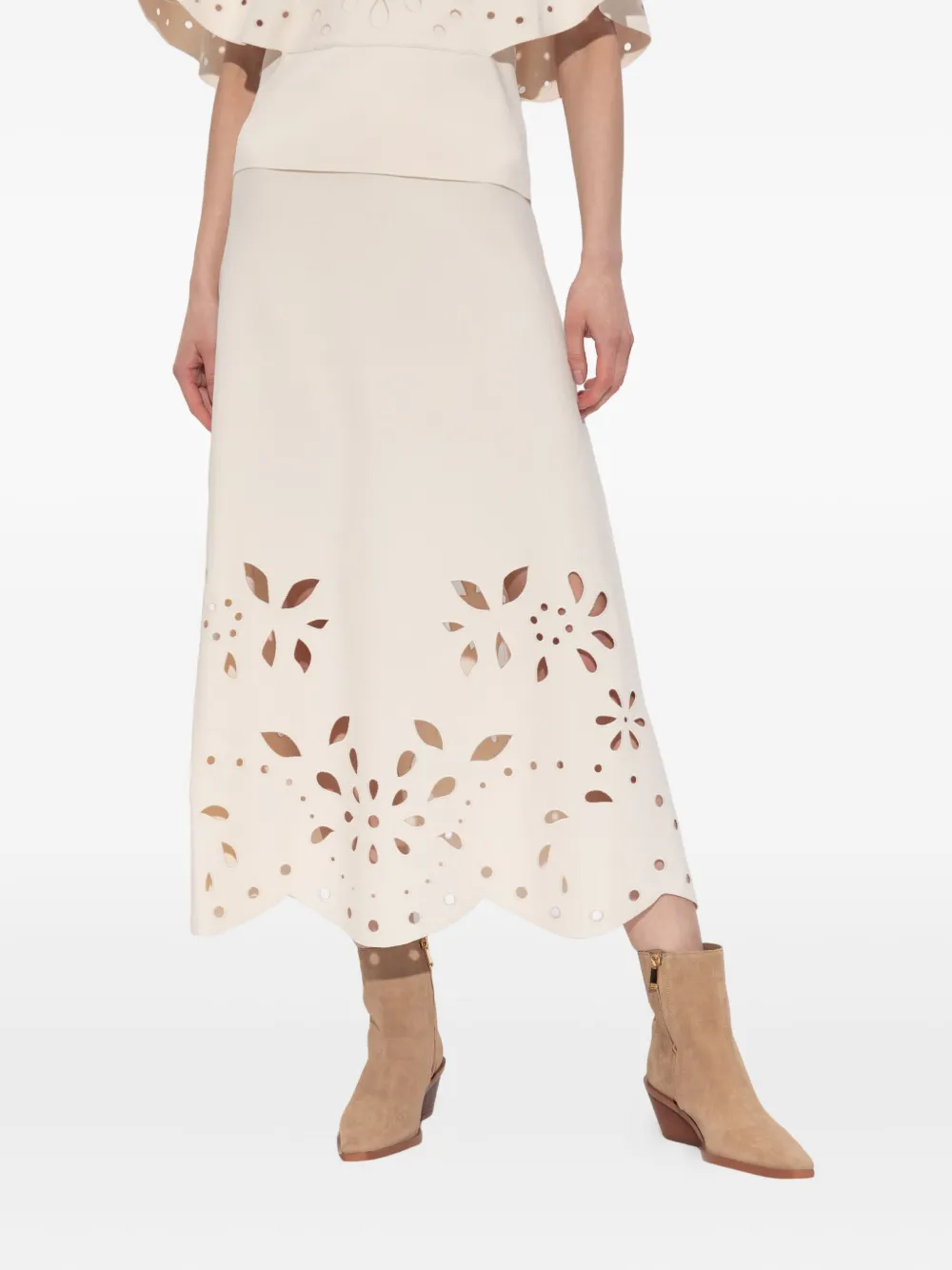Ulla Johnson Rock mit Wellenschliff Beige Damen